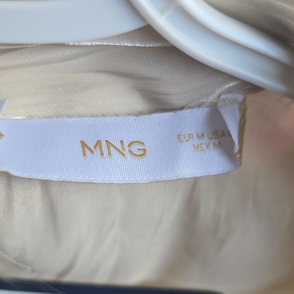 Mango Cream Tie-Neck Blouse - Picture 2 of 5